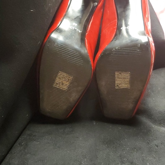 SQUARE TOE ALDO RED PATENT PU PUMPS 9 - Picture 9 of 9